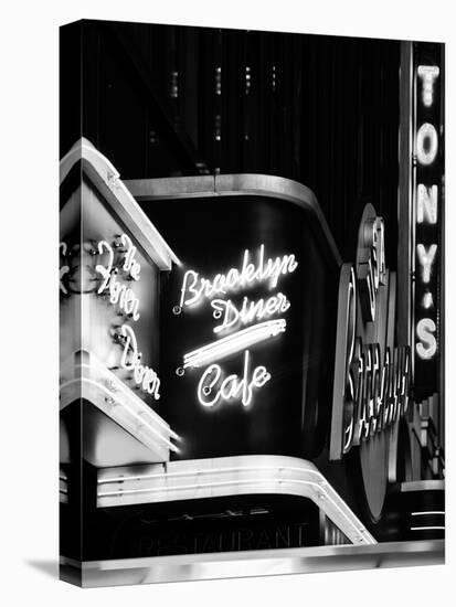 American Brooklyn Diner Cafe at Times Square by Night, Manhattan, NYC, USA-Philippe Hugonnard-Stretched Canvas