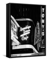 American Brooklyn Diner Cafe at Times Square by Night, Manhattan, NYC, USA-Philippe Hugonnard-Framed Stretched Canvas