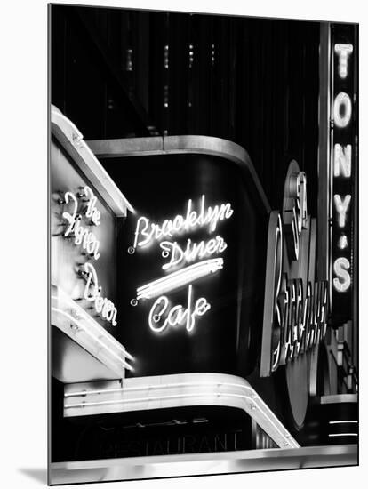 American Brooklyn Diner Cafe at Times Square by Night, Manhattan, NYC, USA-Philippe Hugonnard-Mounted Photographic Print
