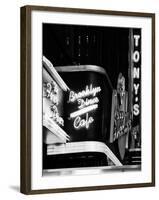 American Brooklyn Diner Cafe at Times Square by Night, Manhattan, NYC, USA-Philippe Hugonnard-Framed Photographic Print