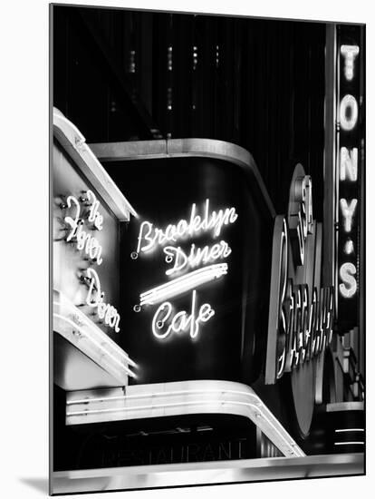 American Brooklyn Diner Cafe at Times Square by Night, Manhattan, NYC, USA-Philippe Hugonnard-Mounted Photographic Print