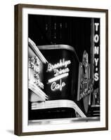 American Brooklyn Diner Cafe at Times Square by Night, Manhattan, NYC, USA-Philippe Hugonnard-Framed Premium Photographic Print