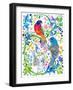 American Buntings and Titmouse Birds-Isabelle Brent-Framed Photographic Print