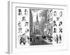 American Businessmen and Wall Street, New York, USA, 1877-null-Framed Giclee Print