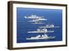 American, Canadian, and Japanese Navy War Ships in the Pacific Exercises, July 2008-null-Framed Photo