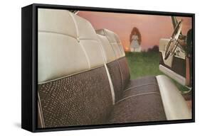 American Car Interior with Saintly Vision-null-Framed Stretched Canvas