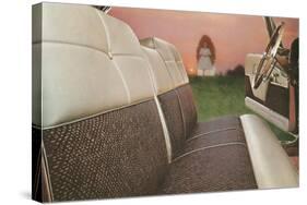 American Car Interior with Saintly Vision-null-Stretched Canvas