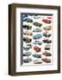 American Cars of the Fifties-null-Framed Art Print