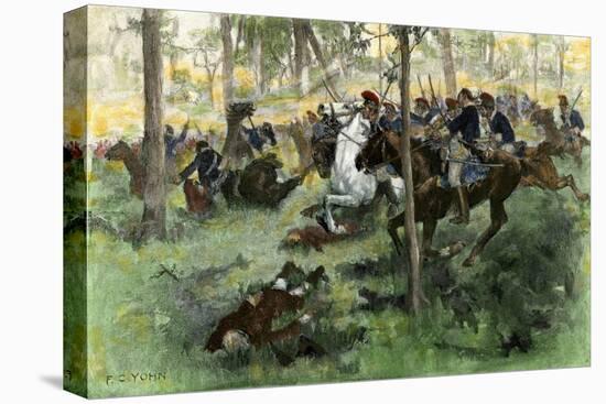 American Cavalry Charge Covering Retreat at the Battle of Hobkirk's Hill, Revolutionary War, 1781-null-Stretched Canvas