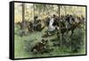 American Cavalry Charge Covering Retreat at the Battle of Hobkirk's Hill, Revolutionary War, 1781-null-Framed Stretched Canvas