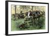 American Cavalry Charge Covering Retreat at the Battle of Hobkirk's Hill, Revolutionary War, 1781-null-Framed Premium Giclee Print