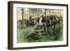 American Cavalry Charge Covering Retreat at the Battle of Hobkirk's Hill, Revolutionary War, 1781-null-Framed Giclee Print