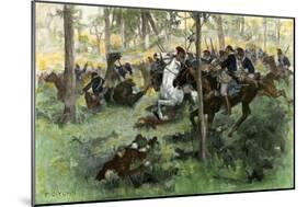 American Cavalry Charge Covering Retreat at the Battle of Hobkirk's Hill, Revolutionary War, 1781-null-Mounted Giclee Print