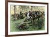 American Cavalry Charge Covering Retreat at the Battle of Hobkirk's Hill, Revolutionary War, 1781-null-Framed Giclee Print