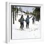 American Cavalry Officers Inspecting Yellowstone Park Skis, Years 1890. Colour Engraving from a Pai-null-Framed Giclee Print