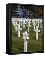 American Cemetery at Omaha Beach, Colleville-Sur-Mer, Normandy, France, Europe-null-Framed Stretched Canvas