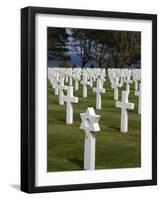 American Cemetery at Omaha Beach, Colleville-Sur-Mer, Normandy, France, Europe-null-Framed Photographic Print