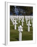 American Cemetery at Omaha Beach, Colleville-Sur-Mer, Normandy, France, Europe-null-Framed Photographic Print