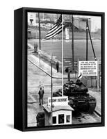 American Checkpoint on the Friedrichstrasse Crossing Point on the East-West Berlin Border-null-Framed Stretched Canvas