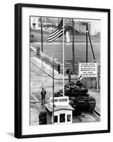 American Checkpoint on the Friedrichstrasse Crossing Point on the East-West Berlin Border-null-Framed Photo