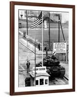 American Checkpoint on the Friedrichstrasse Crossing Point on the East-West Berlin Border-null-Framed Photo