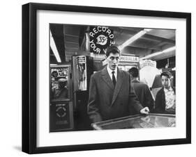 American Chess Champion Robert J. Fischer Playing Pinball-Carl Mydans-Framed Premium Photographic Print