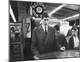 American Chess Champion Robert J. Fischer Playing Pinball-Carl Mydans-Mounted Premium Photographic Print