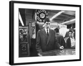 American Chess Champion Robert J. Fischer Playing Pinball-Carl Mydans-Framed Premium Photographic Print