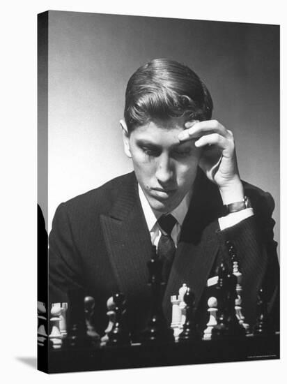 American Chess Champion Robert J. Fisher Playing a Match-Carl Mydans-Stretched Canvas