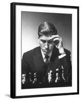 American Chess Champion Robert J. Fisher Playing a Match-Carl Mydans-Framed Premium Photographic Print