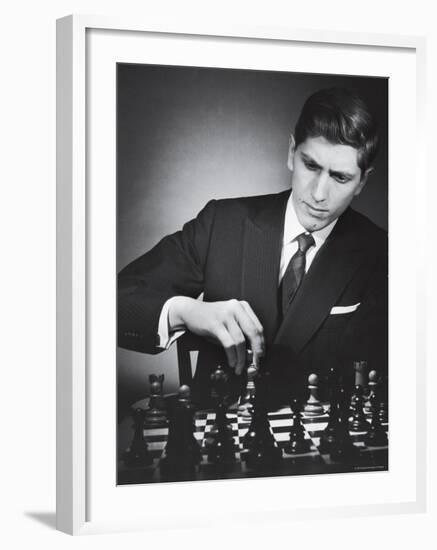 American Chess Champion Robert J. Fisher Playing a Match-Carl Mydans-Framed Premium Photographic Print