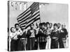 American Children of Japanese, German and Italian Heritage, Pledging Allegiance to the Flag-Dorothea Lange-Stretched Canvas