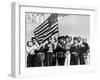 American Children of Japanese, German and Italian Heritage, Pledging Allegiance to the Flag-Dorothea Lange-Framed Premium Photographic Print