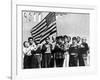 American Children of Japanese, German and Italian Heritage, Pledging Allegiance to the Flag-Dorothea Lange-Framed Photographic Print