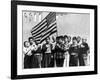 American Children of Japanese, German and Italian Heritage, Pledging Allegiance to the Flag-Dorothea Lange-Framed Photographic Print