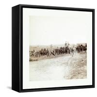 American Civil War: Captain J. M. Knap's Pennsylvania Independent Battery E Light Artillery Approac-null-Framed Stretched Canvas