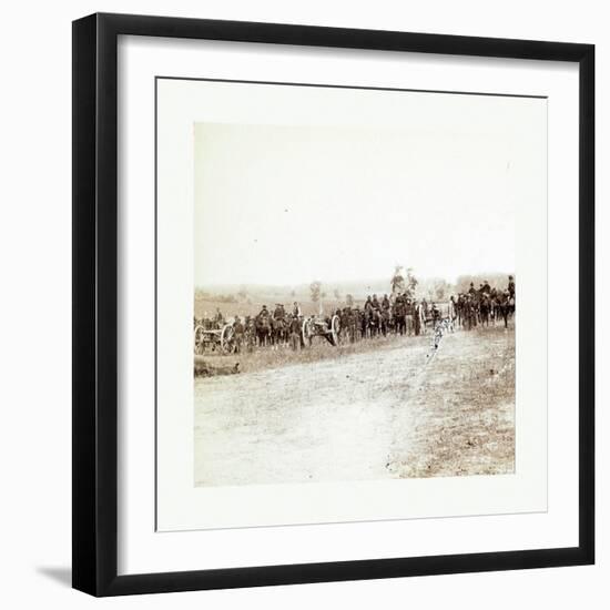 American Civil War: Captain J. M. Knap's Pennsylvania Independent Battery E Light Artillery Approac-null-Framed Giclee Print