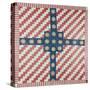 American Civil War Coverlet, Pieced and Quilted Calico, 1860-null-Stretched Canvas