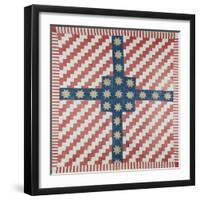 American Civil War Coverlet, Pieced and Quilted Calico, 1860-null-Framed Premium Giclee Print