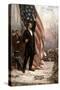 American Civil War Painting of President Abraham Lincoln Holding the American Flag-null-Stretched Canvas