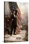 American Civil War Painting of President Abraham Lincoln Holding the American Flag-null-Stretched Canvas