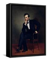 American Civil War Painting of President Abraham Lincoln Seated in a Chair-null-Framed Stretched Canvas