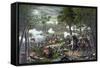 American Civil War Print Featuring the Battle of Chancellorsville-Stocktrek Images-Framed Stretched Canvas