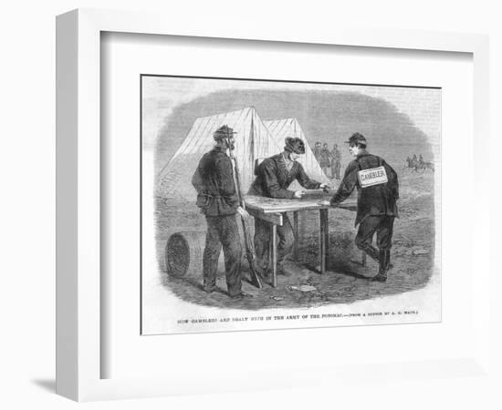 American Civil War Soldiers are Punished for Gambling by Being Compelled to Gamble-null-Framed Art Print