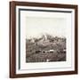 American Civil War: Three Horse-Drawn Covered Wagons in the Foreground. Soldiers Marching in Format-null-Framed Giclee Print