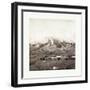 American Civil War: Three Horse-Drawn Covered Wagons in the Foreground. Soldiers Marching in Format-null-Framed Giclee Print