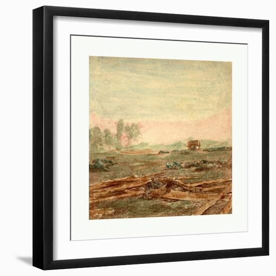 American Civil War: View on Battle Field of Antietam Where Sumner's Corps Charged the Enemy. Scene-null-Framed Premium Giclee Print