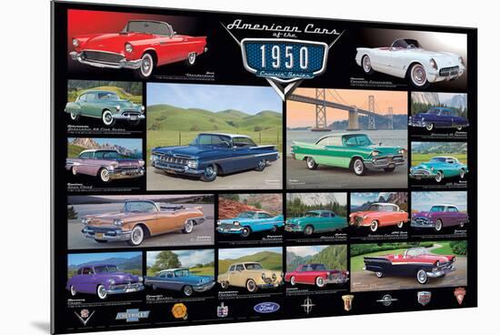 American Classic Cars Of The 50s-null-Mounted Poster
