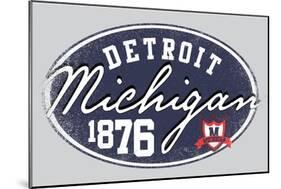 American College Michigan Graphic Man Tshirt Vector Design-emeget-Mounted Art Print