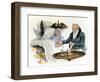 American Colonial Doctor Taking the Hen of a Sick Person Lying in Bed during a Home Visit in the 18-null-Framed Giclee Print